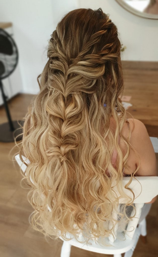 Brown With Balayage Fishtail Braid Half Up — Classy Hair Down Hairstyles