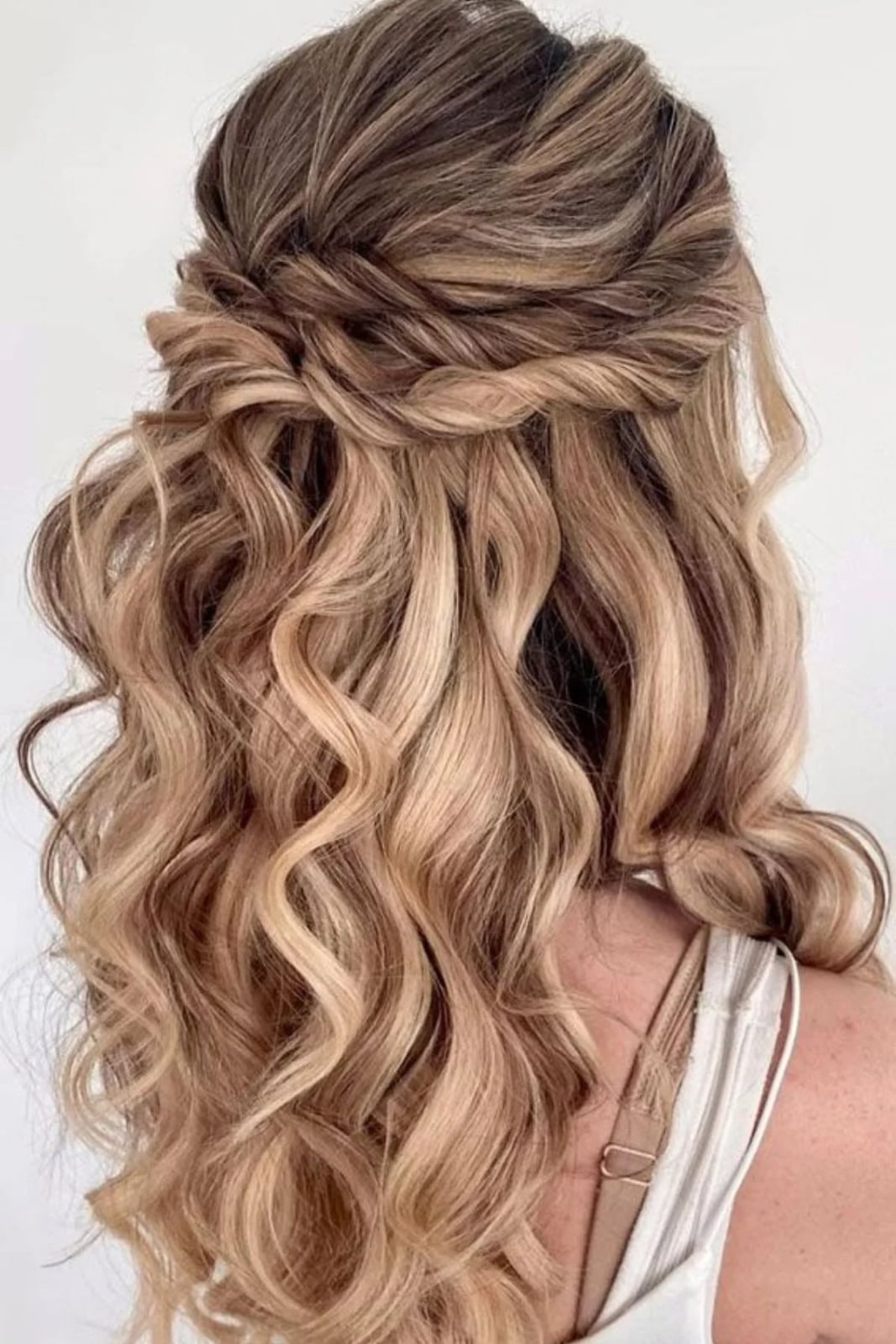 Dark Blonde Braided Crown Half Up Half Down — Classy Hair Down Hairstyles