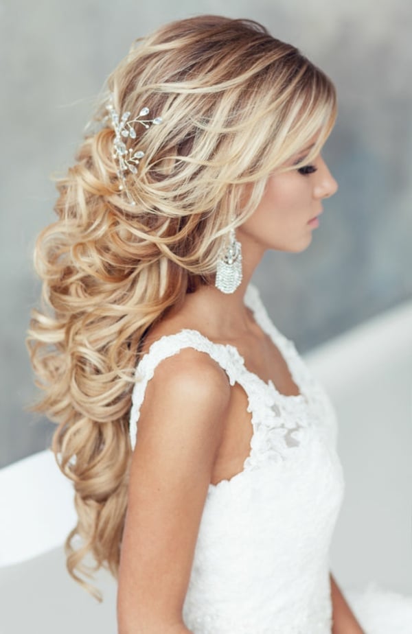 Honey Blonde Curls With Braided Accents And Bangs — Classy Hair Down Hairstyles