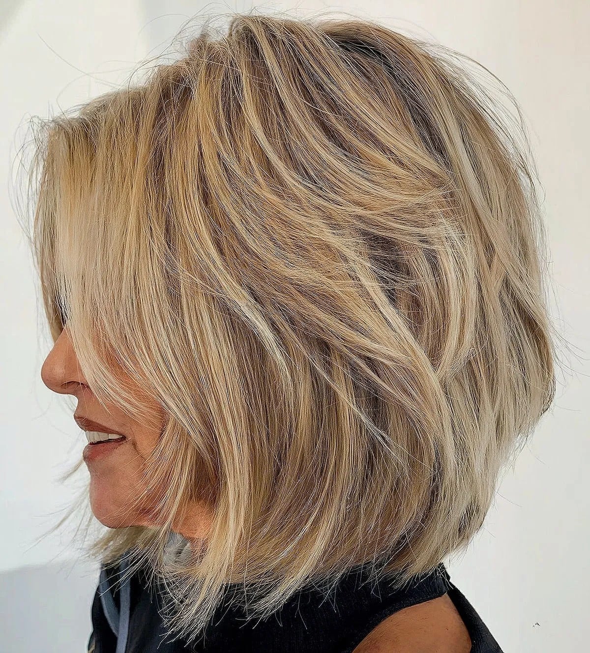 Chin Length Blonde Layered Bob — Classy Hair Growth Tips