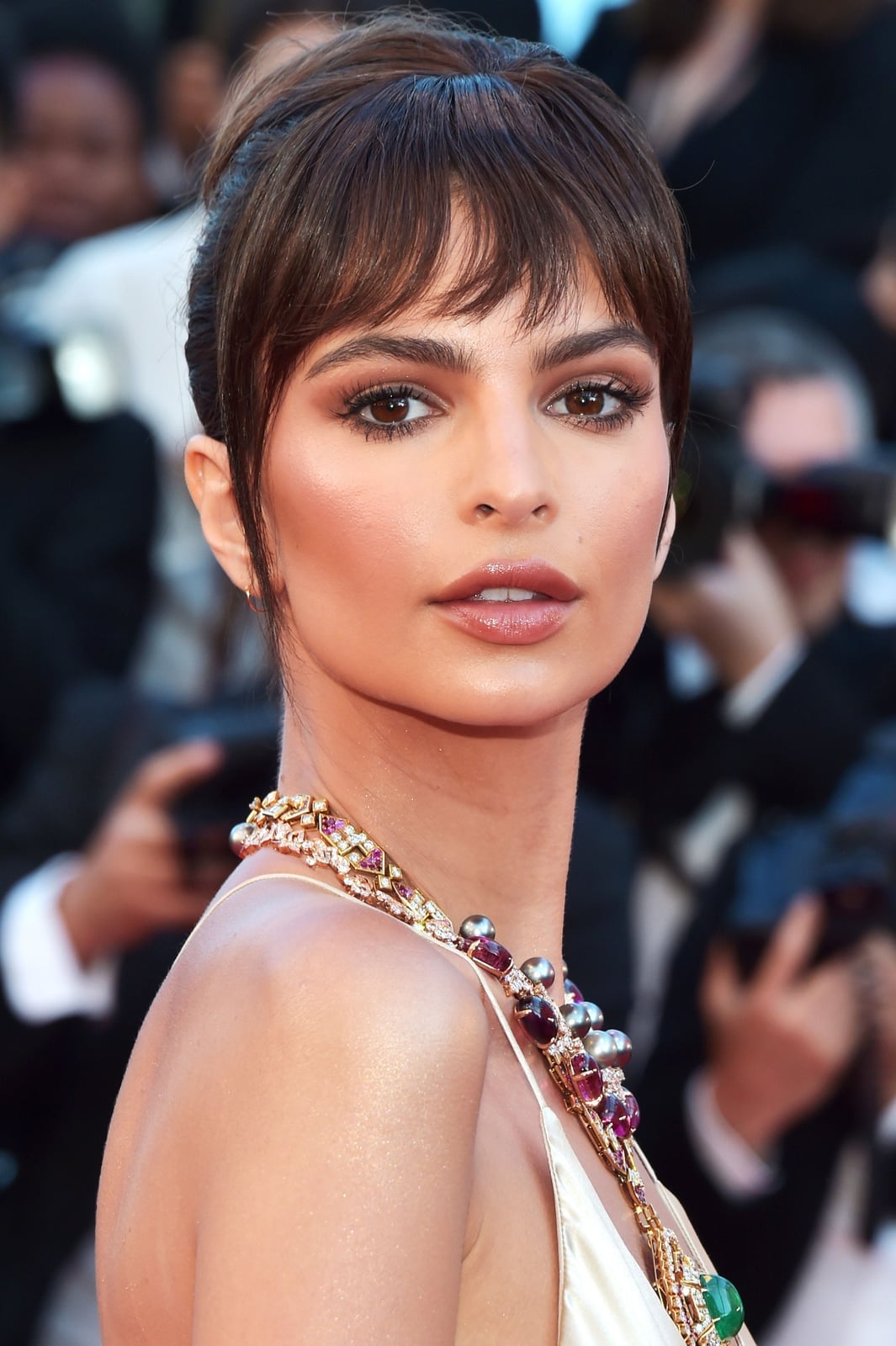 Collarbone Layers With Wispy Curtain Bangs Updo — Classy Hair with Bangs