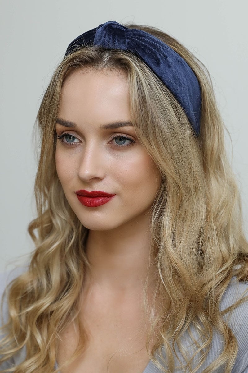 Shoulder Length Waves With Velvet Headband, Blonde — Classy Hair with Headband