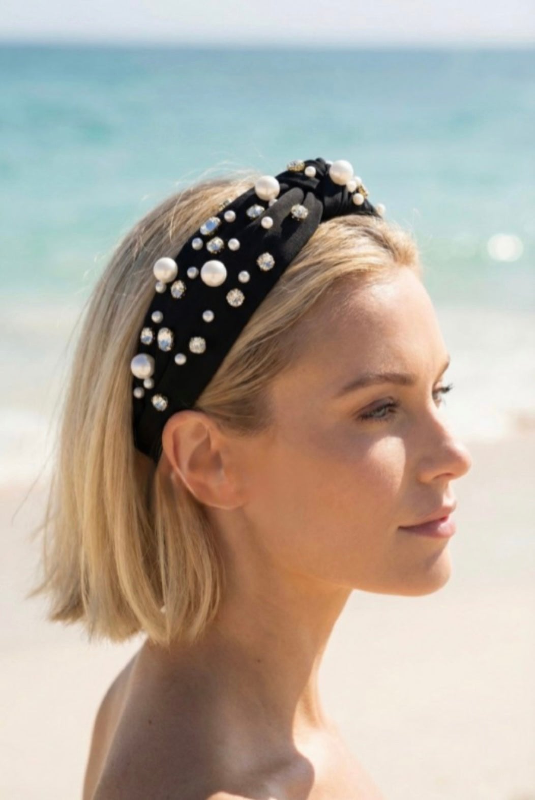 Chin Length Bob With Jeweled Headband — Classy Hair with Headband