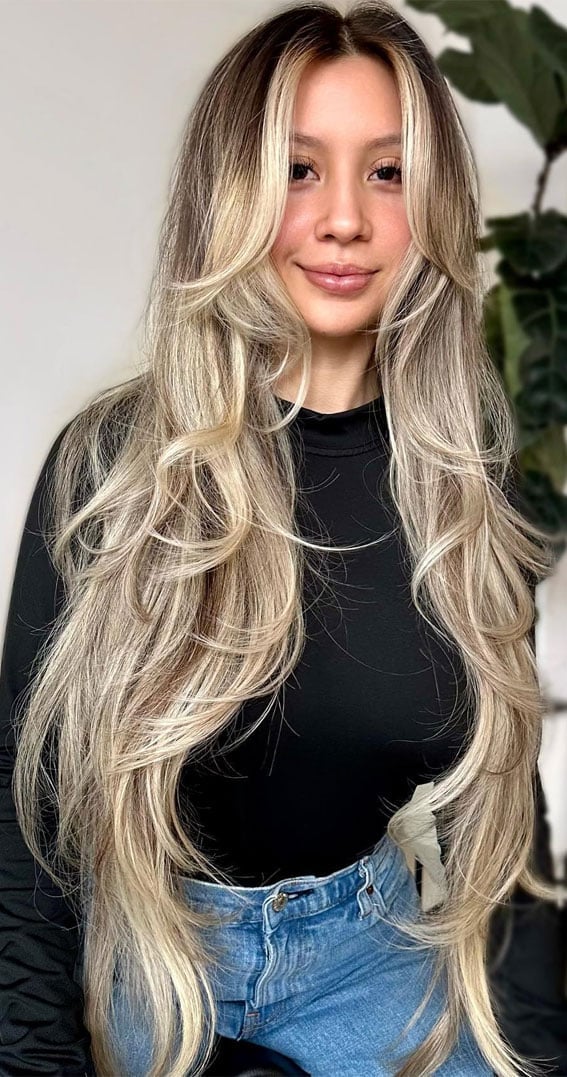 Shoulder Length Blonde With Curtain Bangs Shoulder Length Blonde With Curtain Bangs — Classy Haircuts for Long Hair