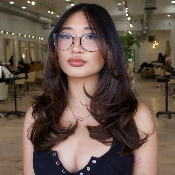 Long Layers With Face Framing Balayage — Classy Haircuts for Round Face