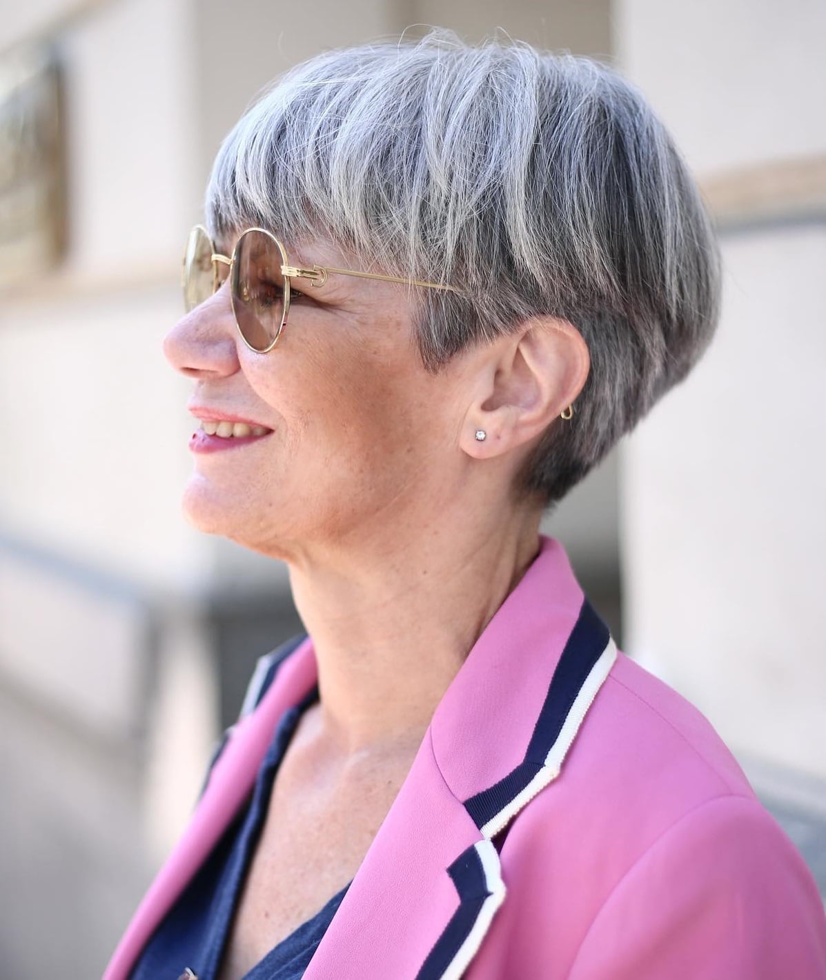 Short Silver-Grey Pixie With Textured Bangs and Straight Texture — Classy Haircuts for Women over 50