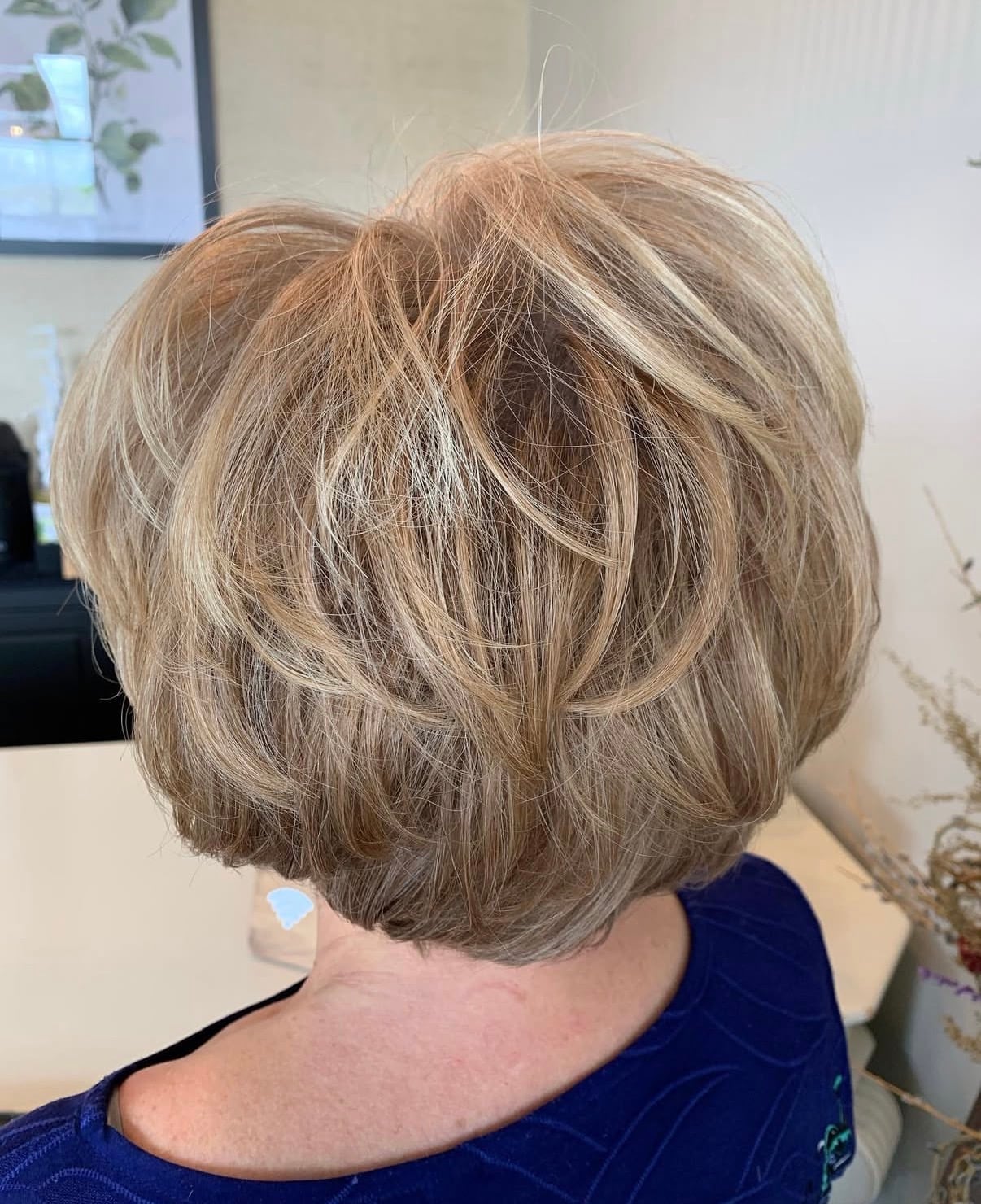 Chin Length Layered Bob Back View — Classy Haircuts for Women over 50
