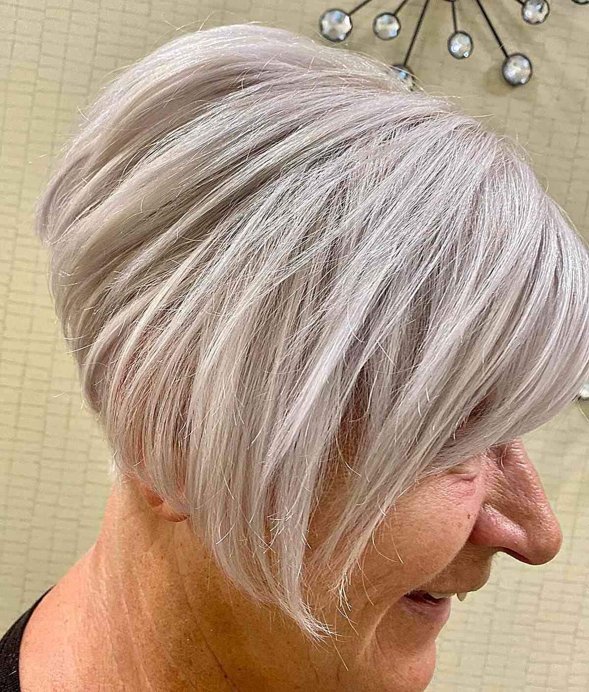 Asymmetrical Ash Blonde Bob — Classy Hairstyles for Women over 50