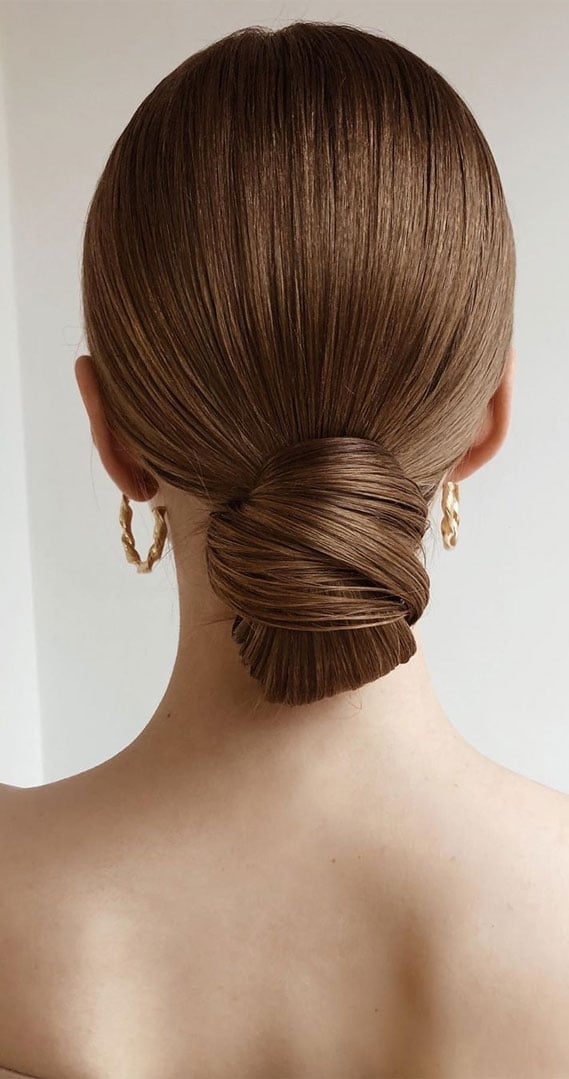 Sleek Nape Bun With High Gloss — Classy Hairstyles Pictures