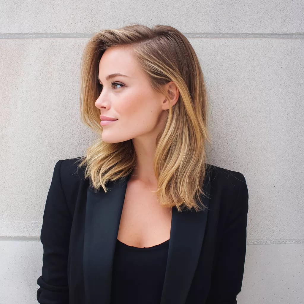 Collarbone Lob With Blonde Balayage — Classy Hairstyles Pictures