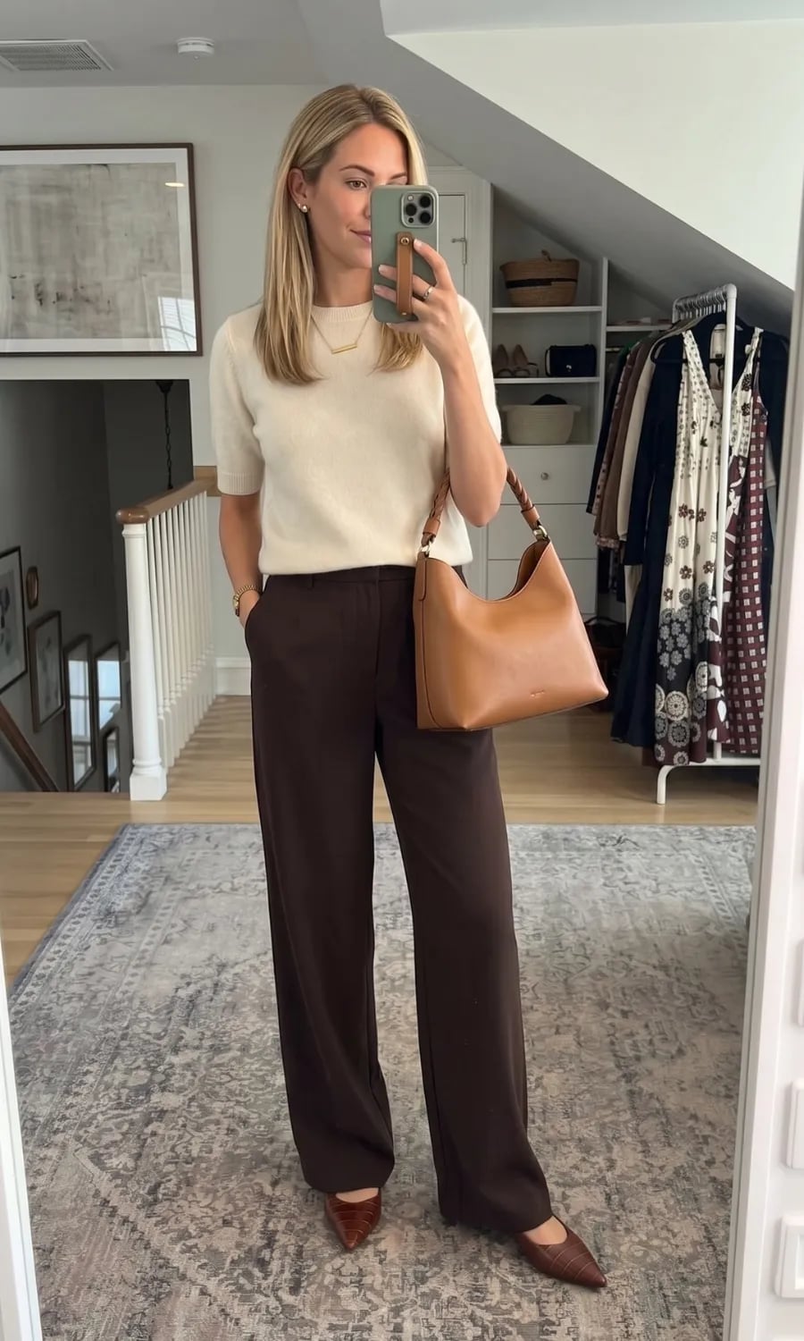 Cream Sweater and Wide-Leg Trousers for a Relaxed Silhouette Cream Sweater and Wide-Leg Trousers for a Relaxed Silhouette — Classy High School Outfits