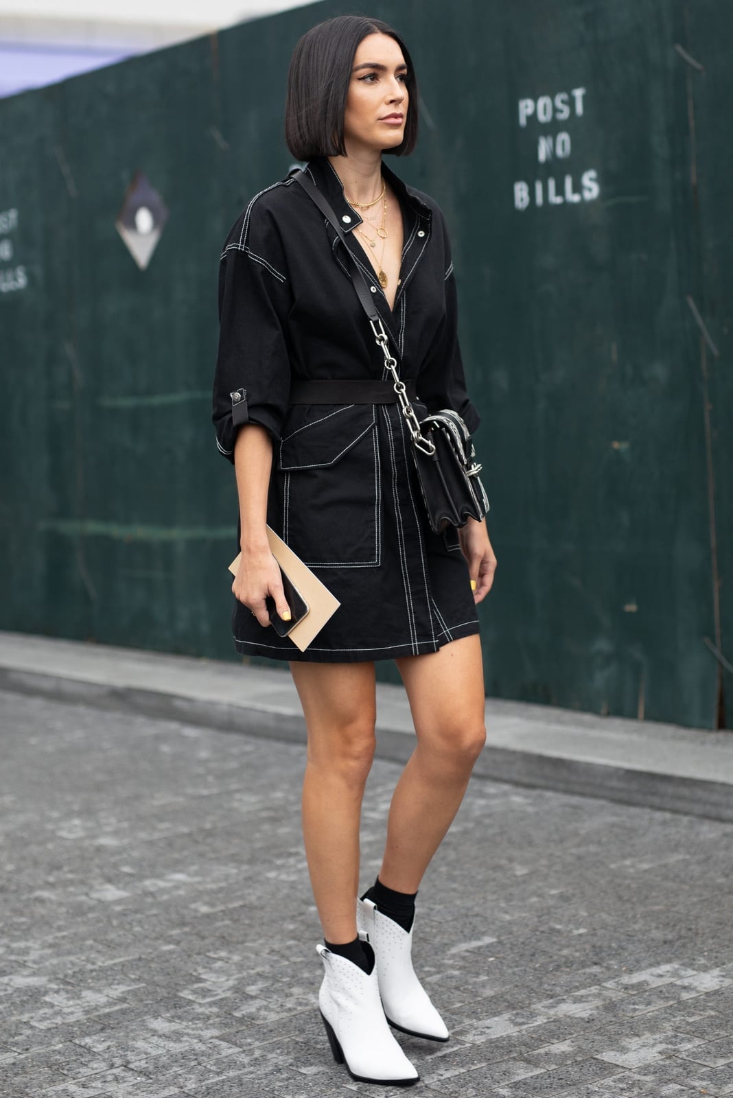 Shirt Dress with White Cowboy Boots for a Modern Twist Shirt Dress with White Cowboy Boots for a Modern Twist — Classy High School Outfits
