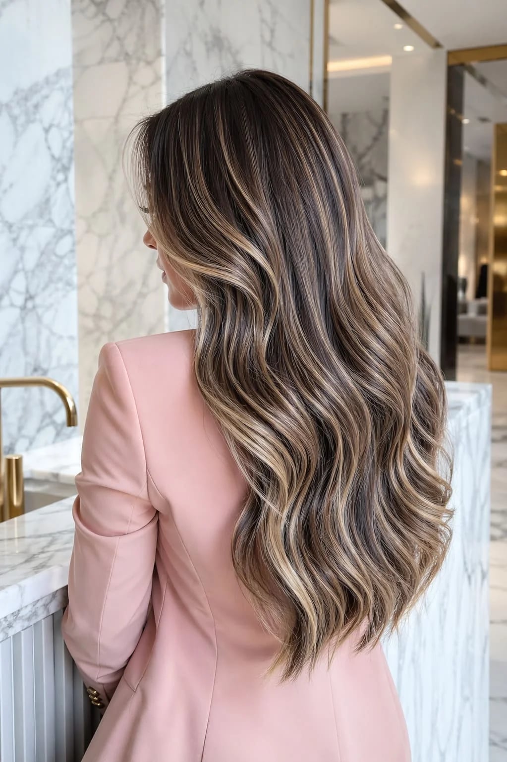 Thick Dark Brown With Rich Brown Highlights — Classy Highlights in Brown Hair
