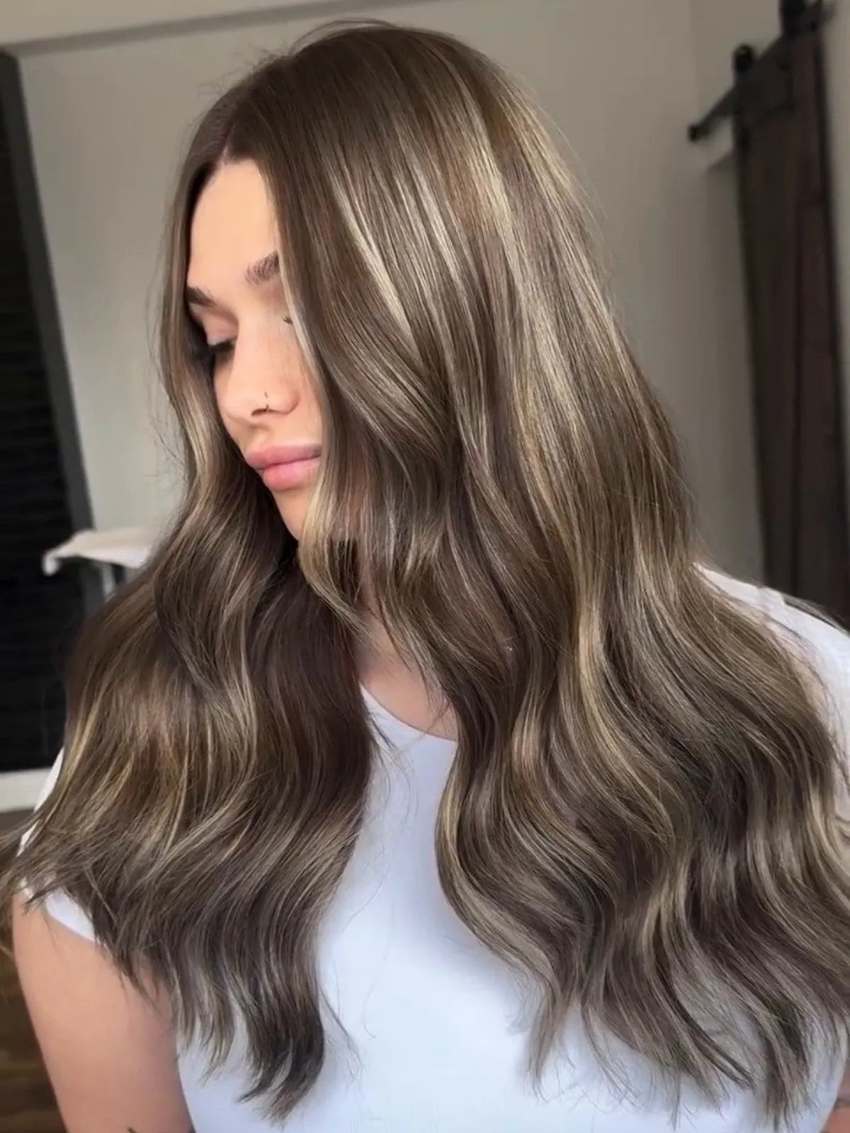 Ash Brown With Dimensional Blonde Highlights — Classy Highlights in Brown Hair
