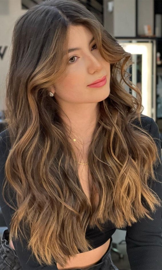 Collarbone Layers With Creamy Blonde Highlights — Classy Highlights on Brown Hair