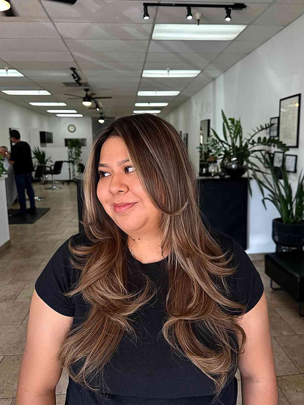 Mid-Back Medium Brown With Creamy Highlights — Classy Highlights on Brown Hair