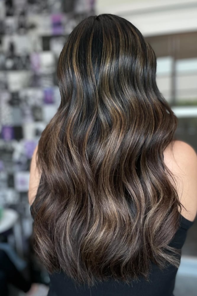 Dark Brown With High Contrast Blonde Highlights — Classy Highlights on Brown Hair