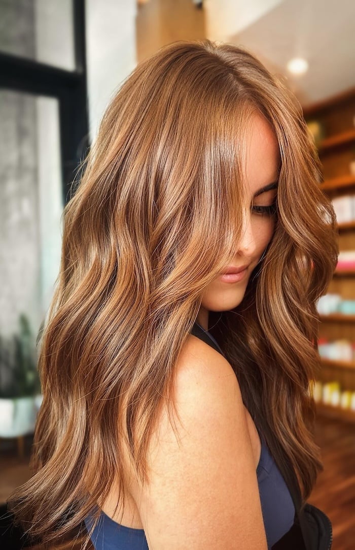 Amber Honey Brown With Lighter Highlights — Classy Honey Brown Highlights