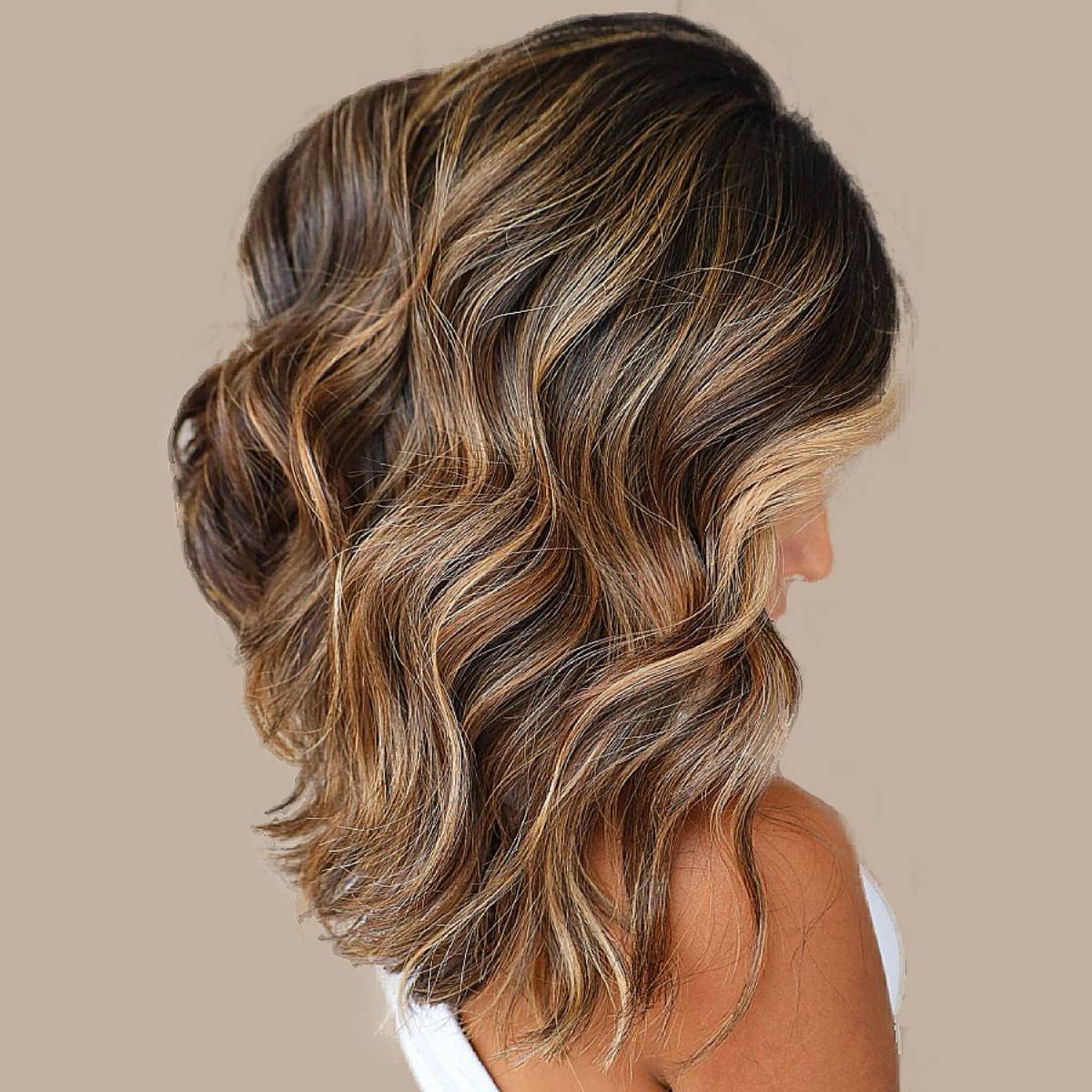 Collarbone Layered With Honey Highlights — Classy Honey Brown Highlights