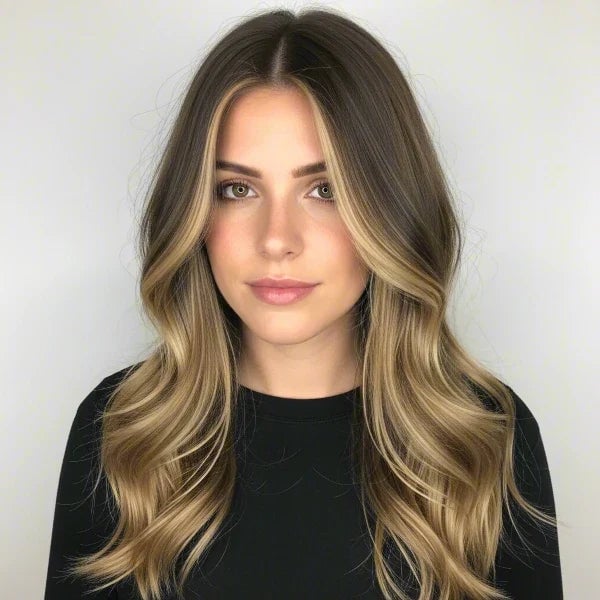 Medium Brown With Creamy Blonde Highlights — Classy Honey Brown Highlights