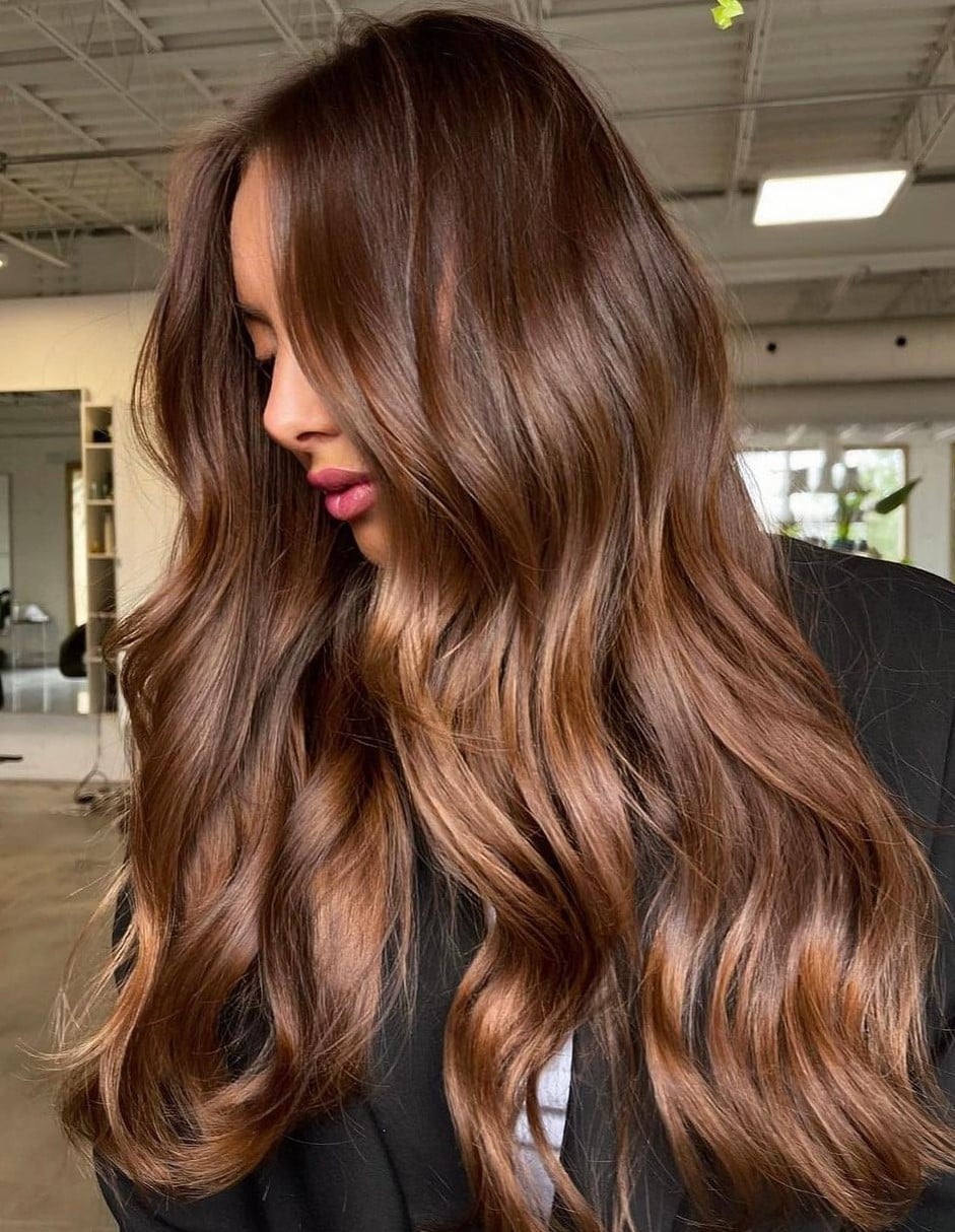 Dark Brown With Rich Caramel Highlights — Classy Honey Brown Highlights