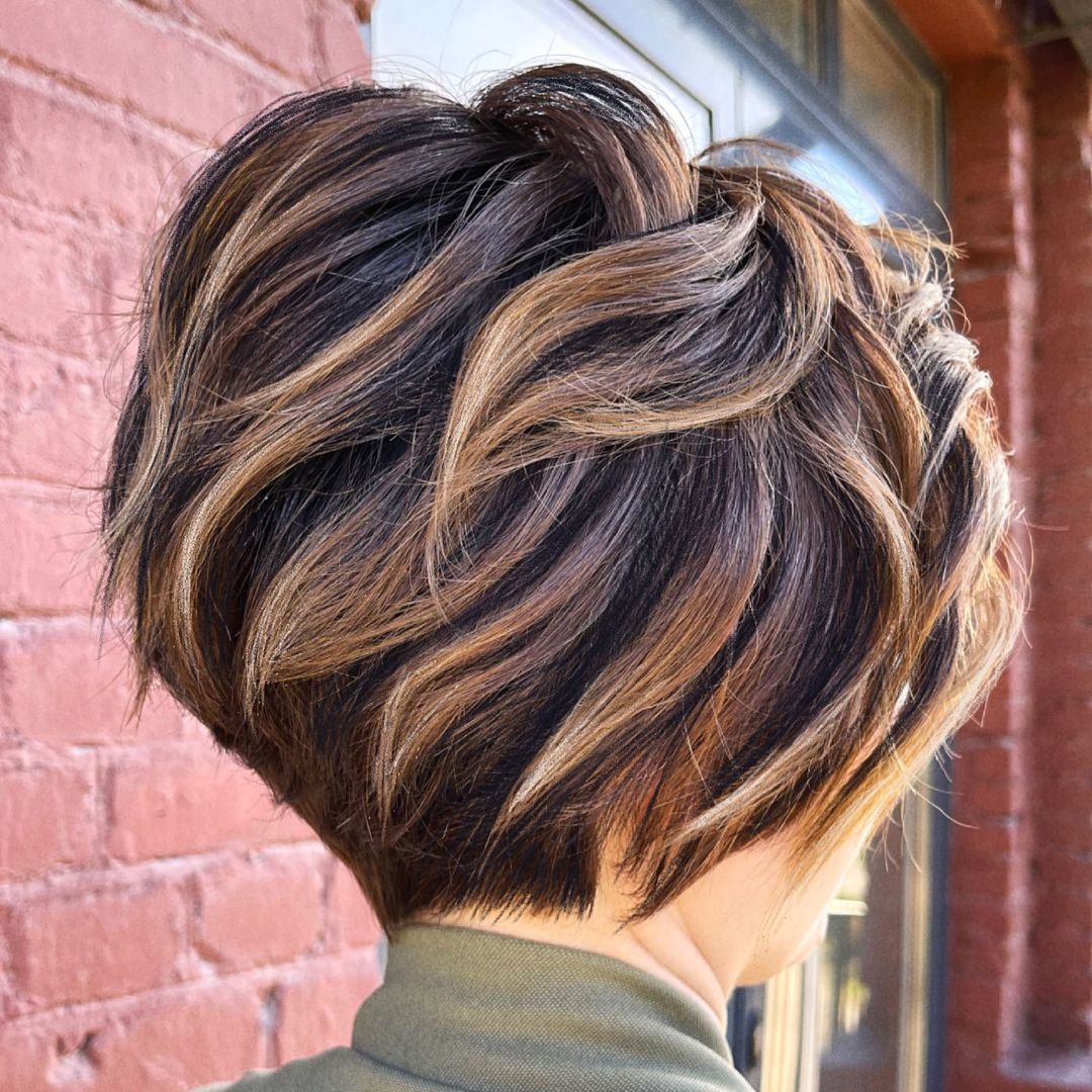 Brown Bob With Subtle Honey Highlights, Ear — Classy Honey Brown Highlights