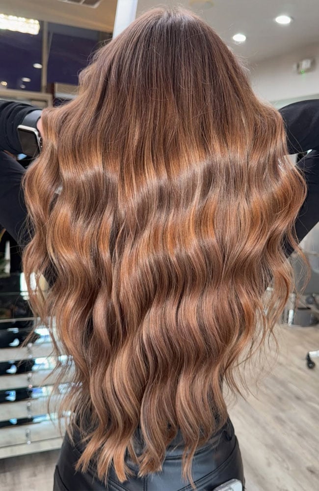 Medium Brown With Finely Woven Honey Highlights — Classy Honey Brown Highlights