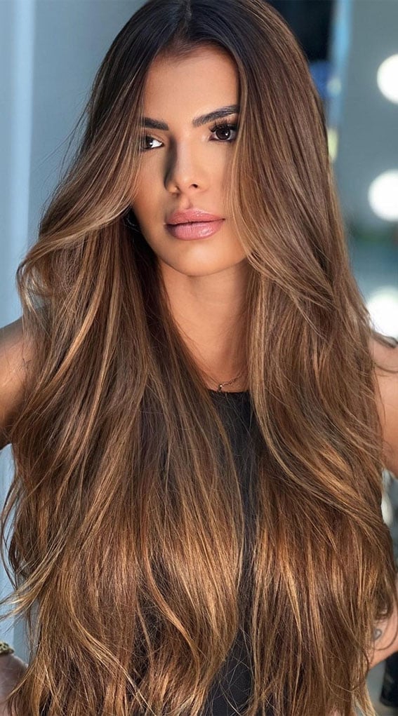 Mid-Back Wavy Balayage — Classy Honey Hair