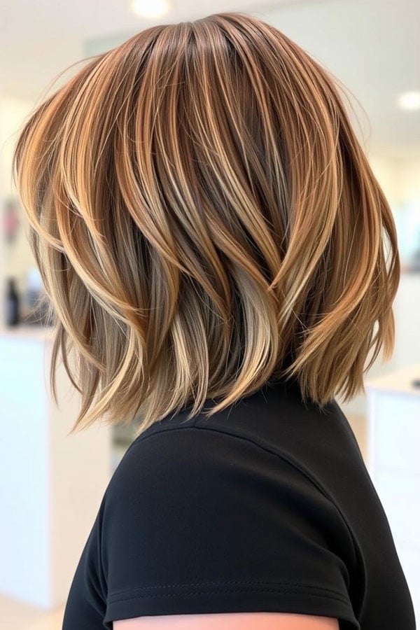 Mid-Length Layers With Honey Highlights — Classy Honey Hair