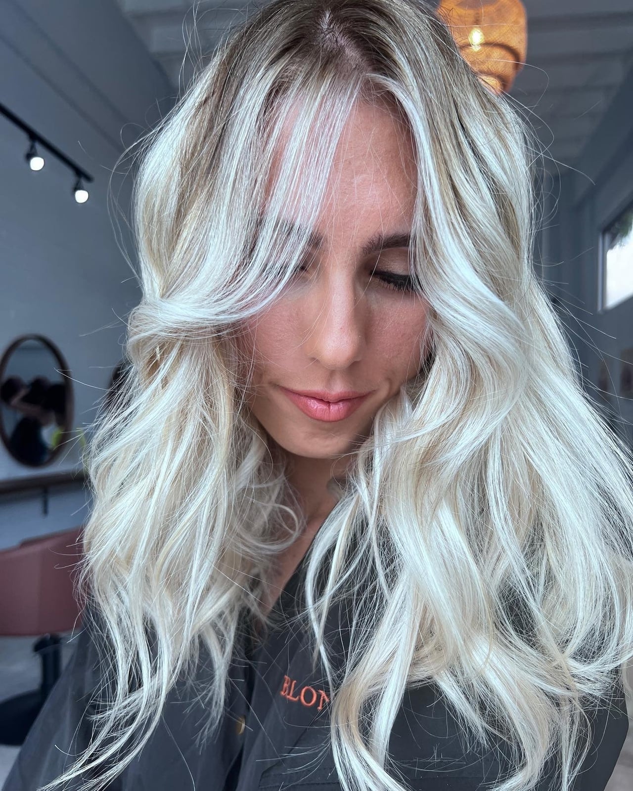 Shoulder Icy Blonde With Root Shadow — Classy Icy Blonde Hair