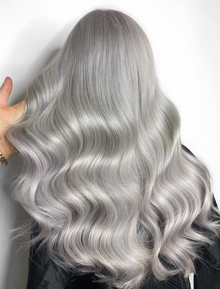 Mid-Back Platinum With Silver Tones, Wavy — Classy Icy Blonde Hair