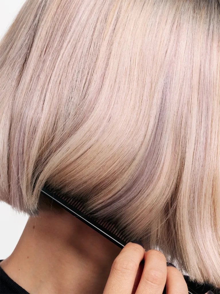 Sleek Ear Length Bob With Icy Tones — Classy Icy Blonde Hair