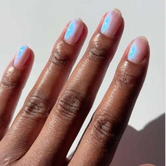 Short Oval Sheer Pink Iridescent Nails Short Oval Sheer Pink Iridescent Nails — Classy Iridescent Nails