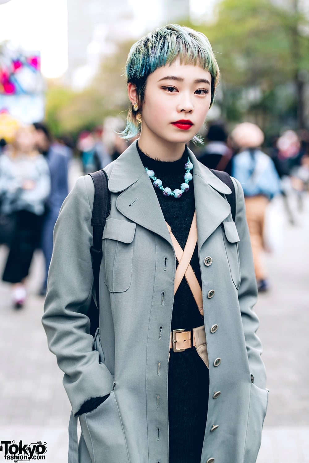 Textured Crop With Blue And Green Undercut — Classy Japan Hairstyles