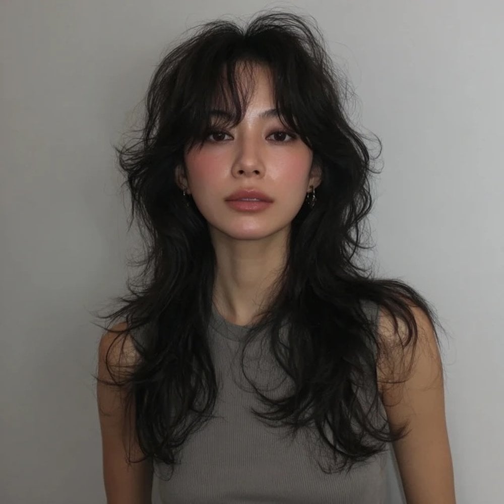 Mid-Back Layered Shag With Curtain Bangs — Classy Japan Hairstyles