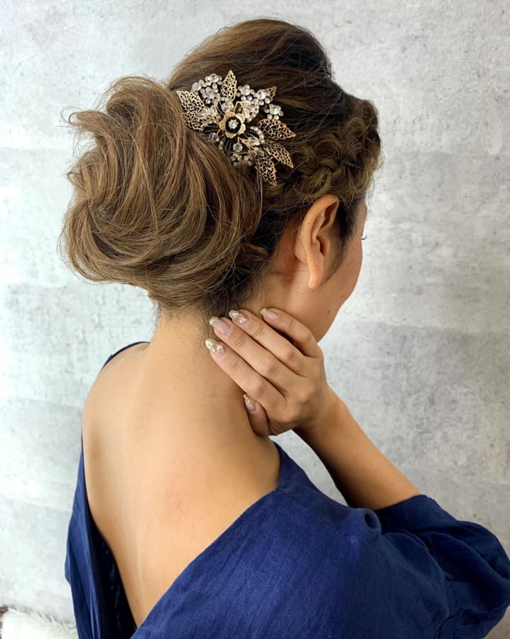 Long Wavy Updo With Braided Accents — Classy Japan Hairstyles