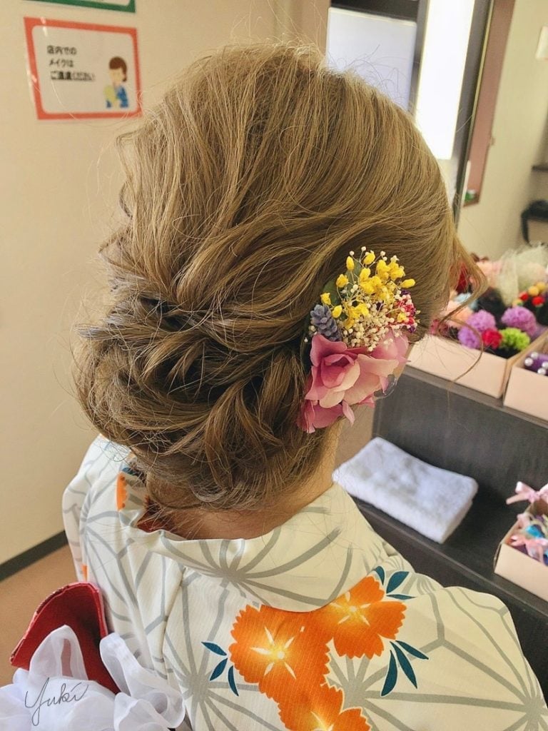 Dark Brown Updo With Pearls And Bow — Classy Japan Hairstyles