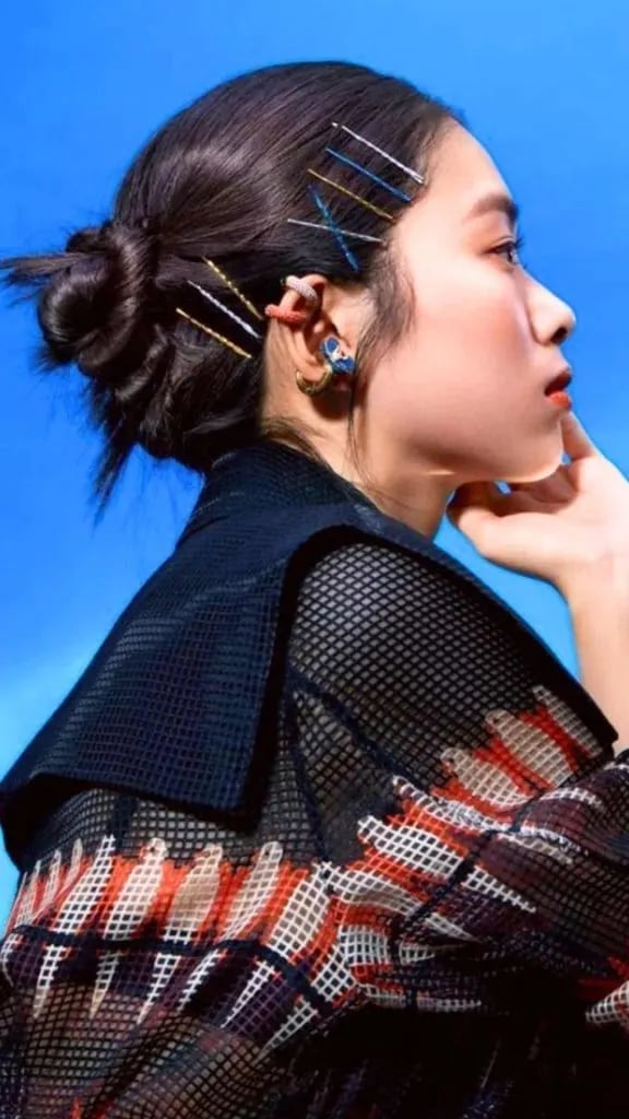 Elegant Brown Updo With Ornate Accessory — Classy Japan Hairstyles