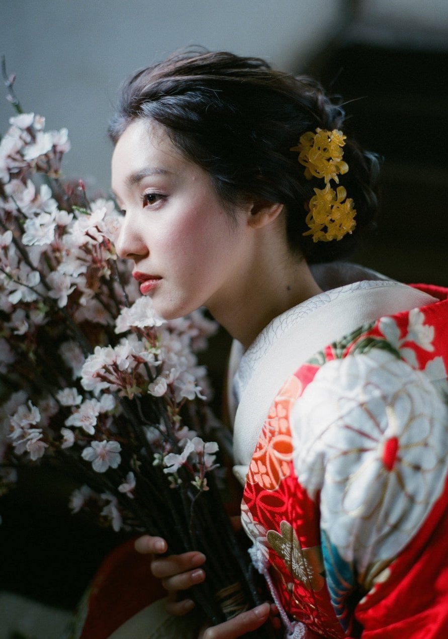 Messy Dark Brown Bun With Metallic Pins — Classy Japan Hairstyles