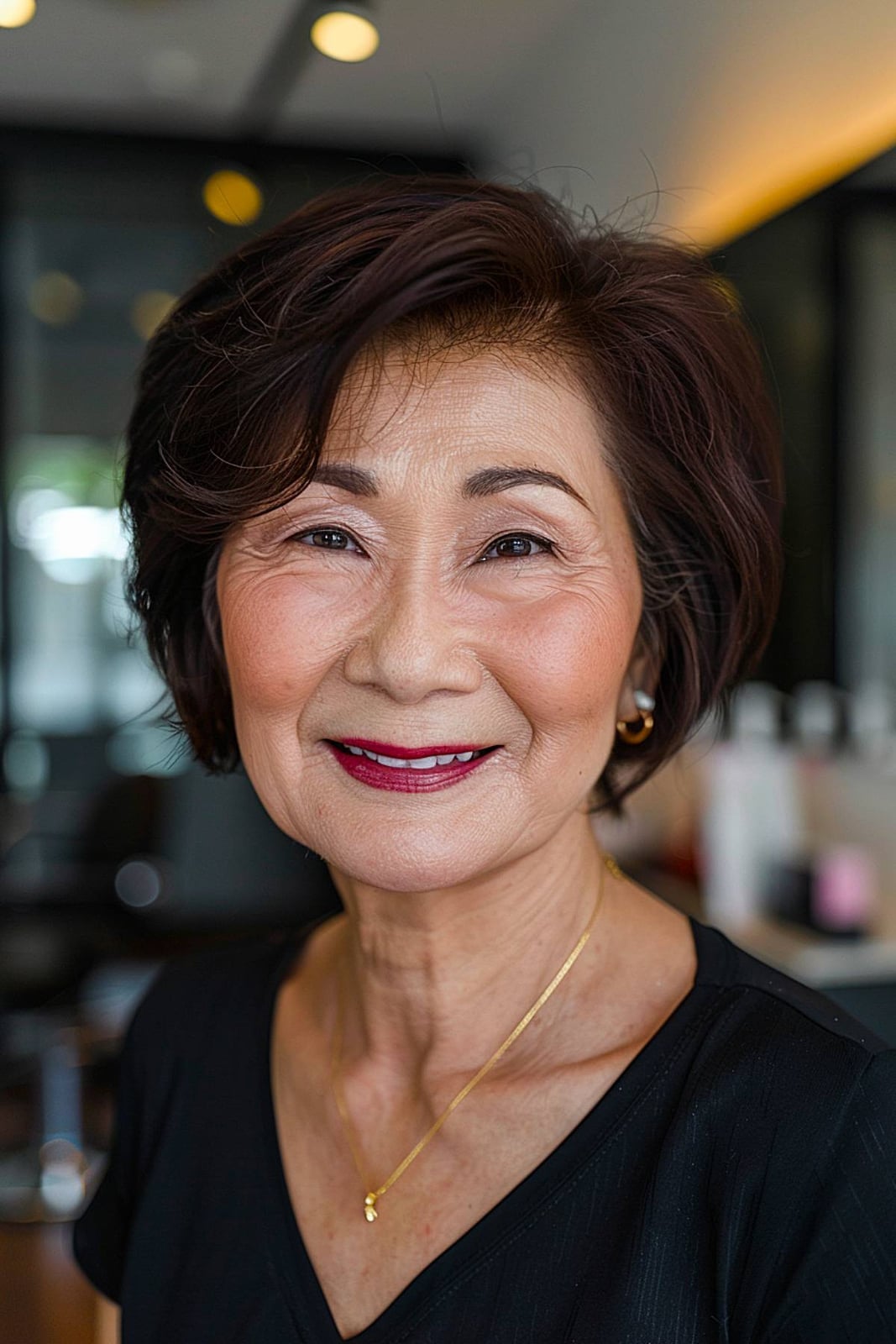 Dark Brown Voluminous Layered Bob — Classy Japan Hairstyles