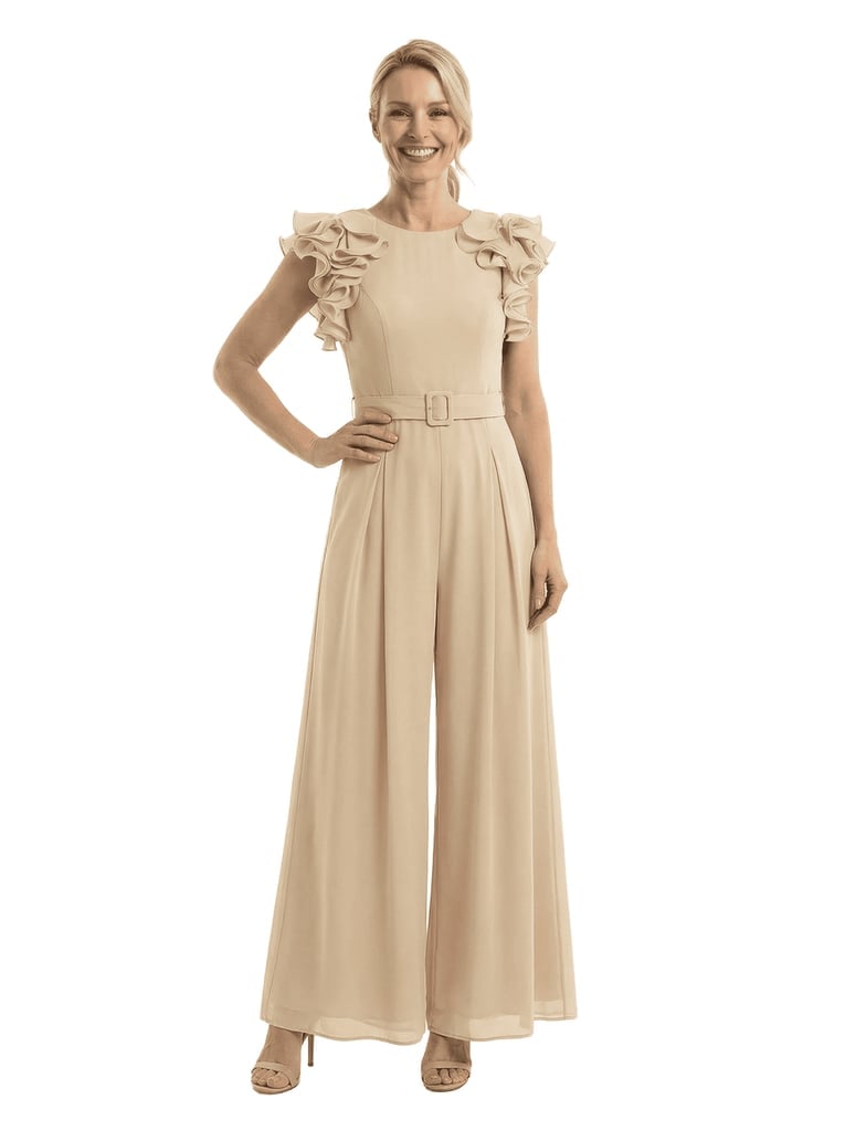 White Monochromatic Pleated Wide Leg Jumpsuit White Monochromatic Pleated Wide Leg Jumpsuit — Classy Jumpsuit Outfits
