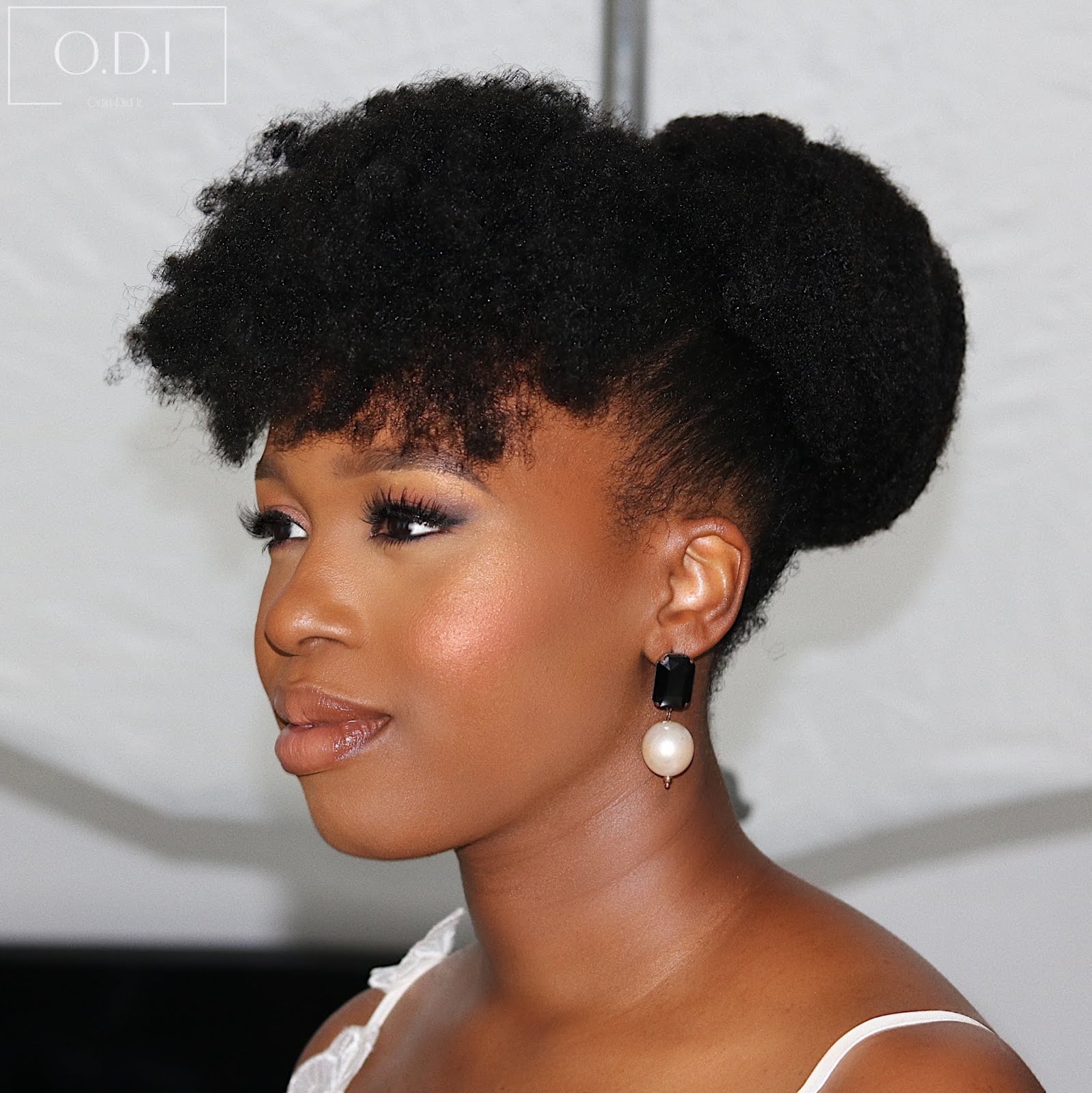 Natural Updo With Short Fringe — Classy Kinky Hair