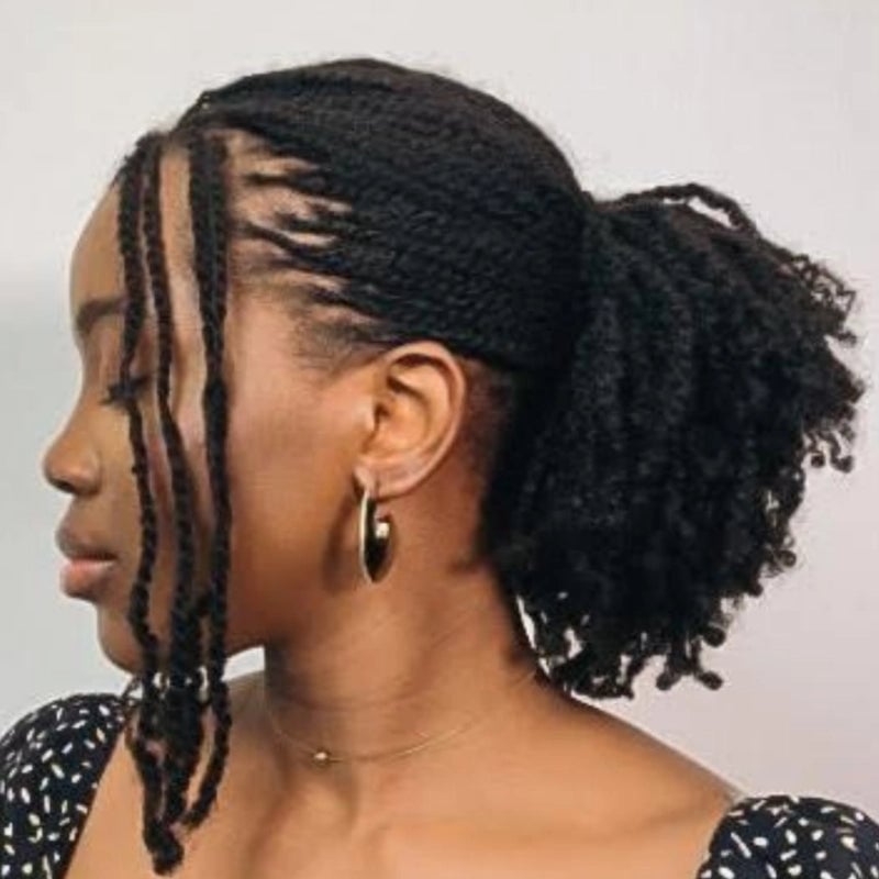 Braided Ponytail With Brown Twists — Classy Kinky Hair