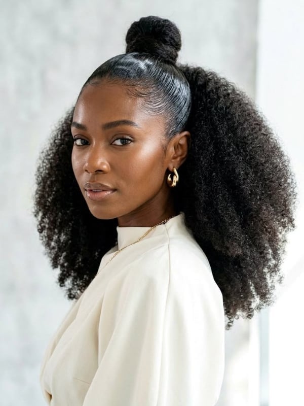 Mid-Back Length Layers With High Ponytail — Classy Kinky Hair
