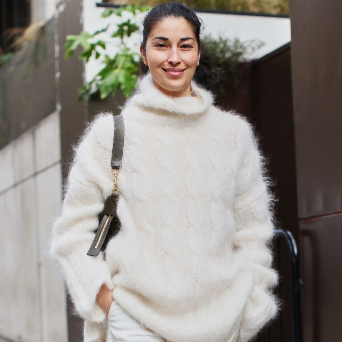 Cream Fuzzy Knit Turtleneck Sweater Cream Fuzzy Knit Turtleneck Sweater — Classy Knit Outfits