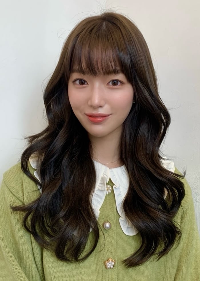 Long Layers With Full Fringe — Classy Korean Haircuts