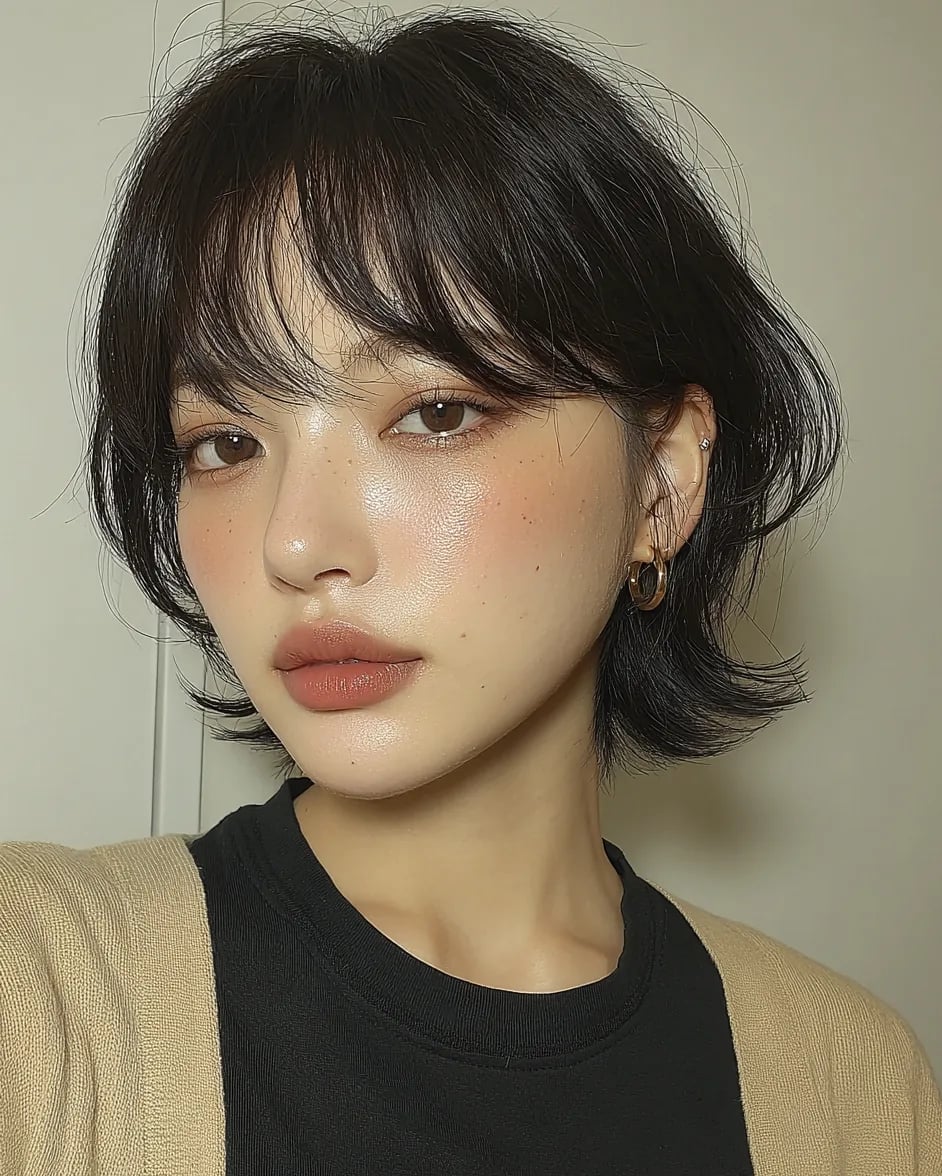Ear-Length Pixie Bob With See-Through Bangs — Classy Korean Haircuts