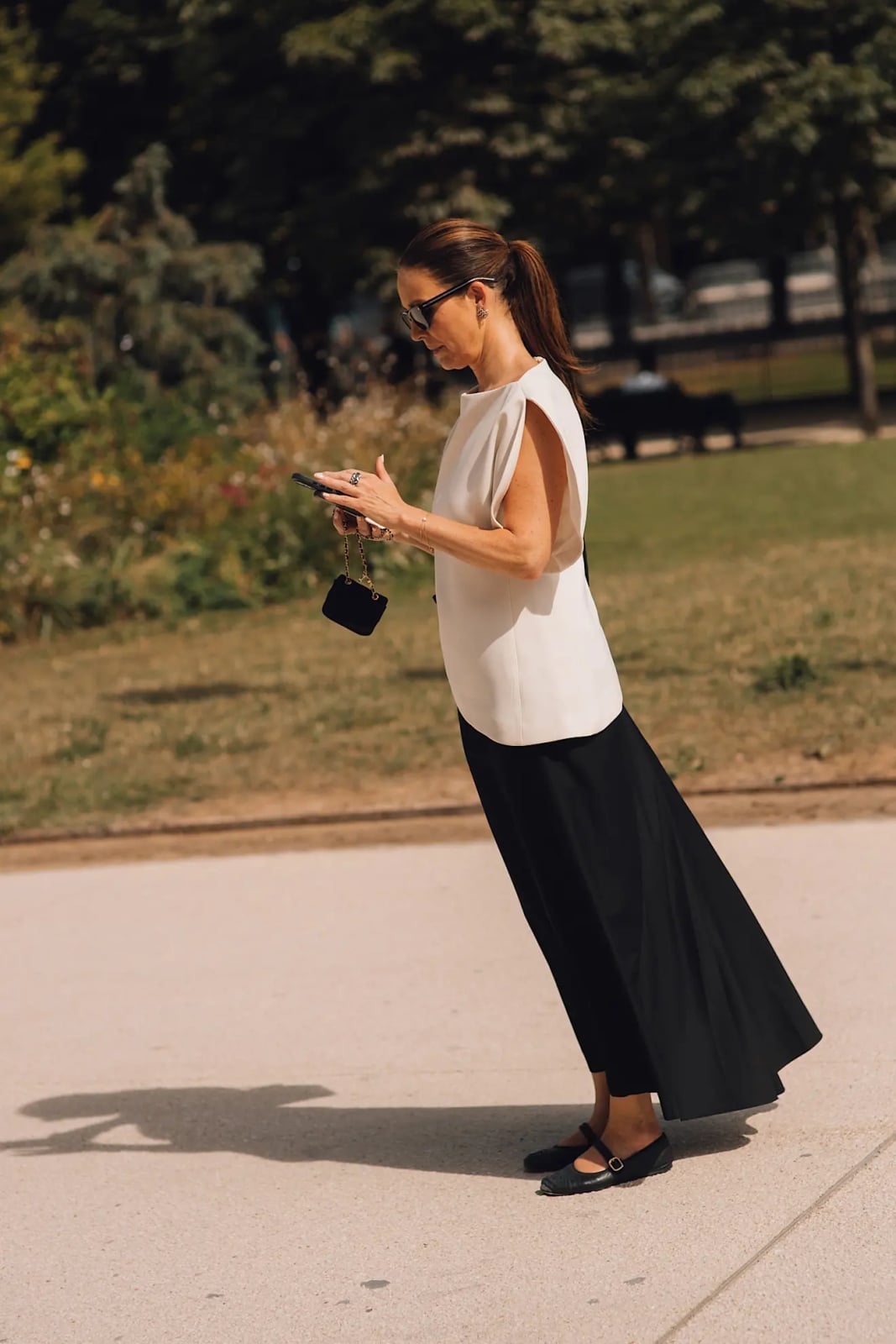 White Top with Black A-Line Maxi Skirt White Top with Black A-Line Maxi Skirt — Classy La Outfits