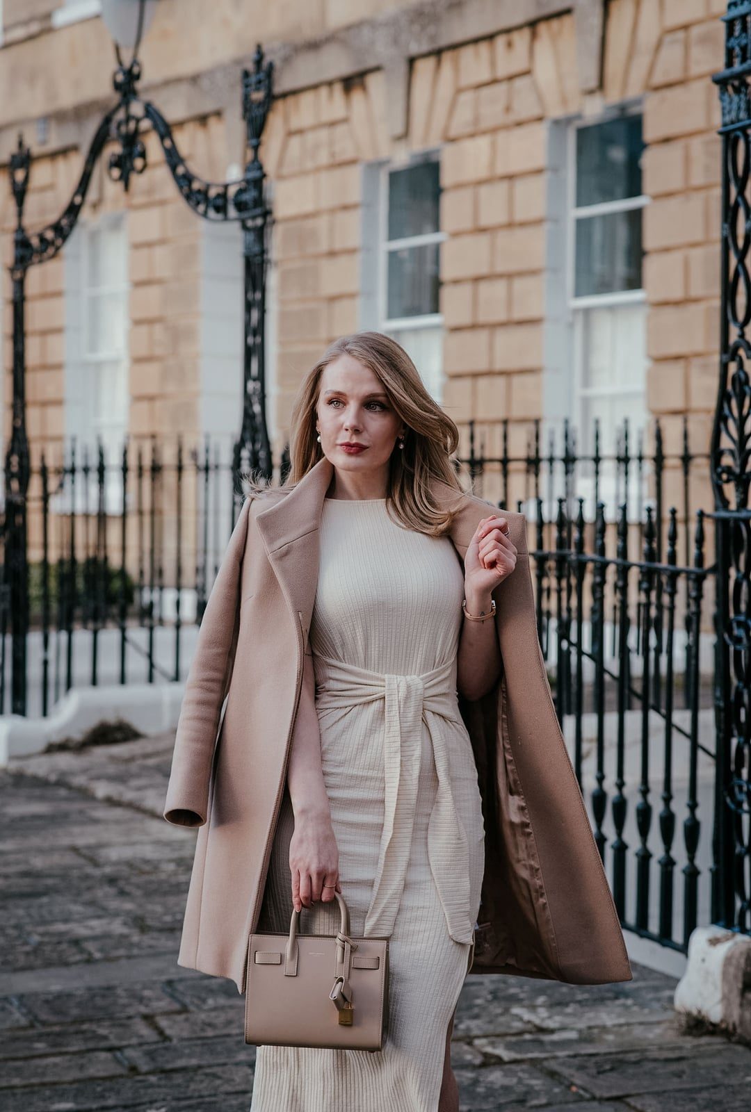 Ribbed Knit Midi Dress with Draped Coat Ribbed Knit Midi Dress with Draped Coat — Classy La Outfits