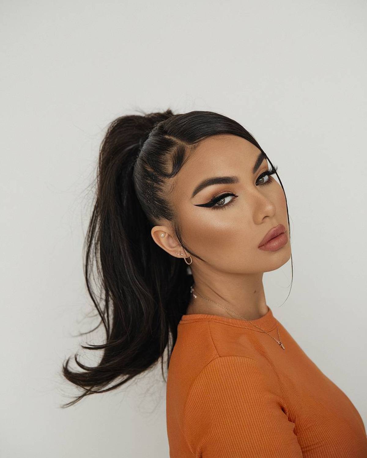 Mid-Back High Ponytail With Sleek Edges — Classy Latina Hairstyles